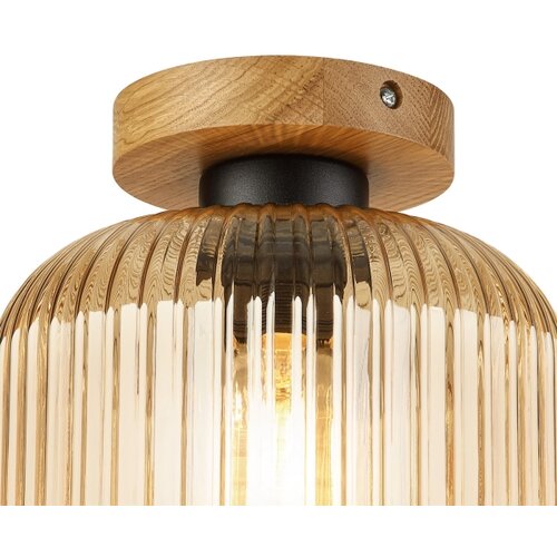  PLAFONSKA svetiljka MILOU WOOD 1xE27/15W/230V hrast/zadimljeno bež, prečnik 20 cm Slike