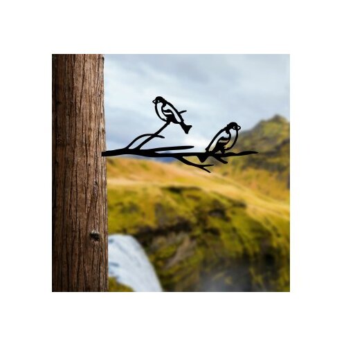 WALLXPERT decorative object figura bird on the branch 08 black Cene