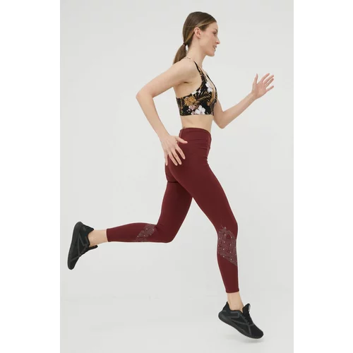 Adidas Tajice za trčanje Own The Run za žene, boja: bordo, s tiskom