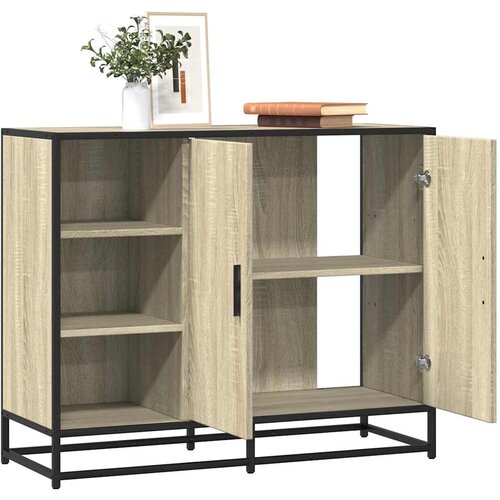 VidaXL Komoda sonoma hrast 92x35x76 cm inženirski les Slike