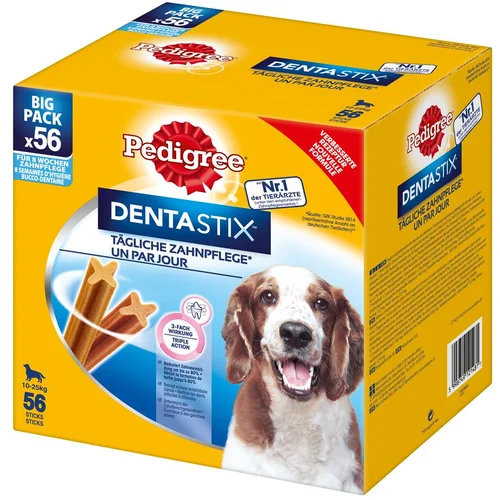 Pedigree Varčno pakiranje: 168 x DentaStix dnevna nega zob / Fresh - Dentastix x 112 + Dentastix Fresh x 56 - za velike pse (>25 kg)