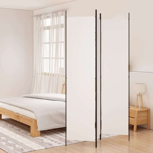 Sobna pregrada s 3 panela bijela 150 x 220 cm od tkanine Slike
