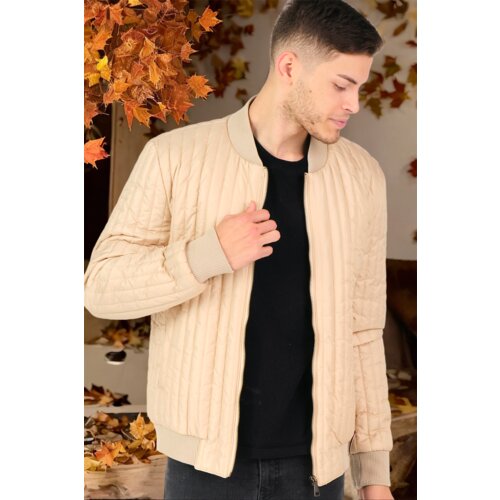Dewberry M8643 MEN&amp;#039;S COAT-PLAIN CREAM Slike