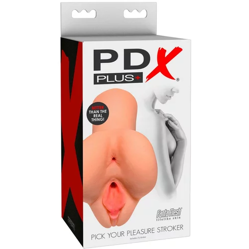 PDX Pick Your Pleasure Stroker - 2u1 realistični masturbator (prirodni)