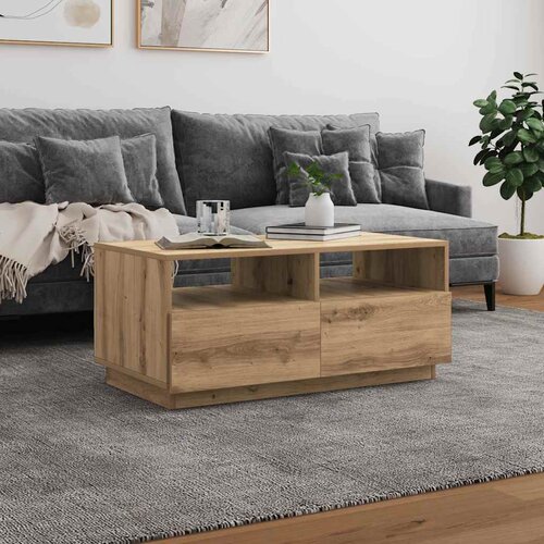  Stolić za kavu s LED svjetlima boja hrasta artisan 90x49x40 cm Cijene