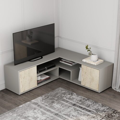 Kalune Design polica za TV rosa - grey, travertine greytravertine tv stand Slike