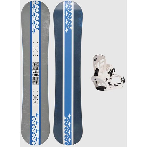 K2 Vandal + YOU+H white M 2025 Kids Snowboard set design Cene