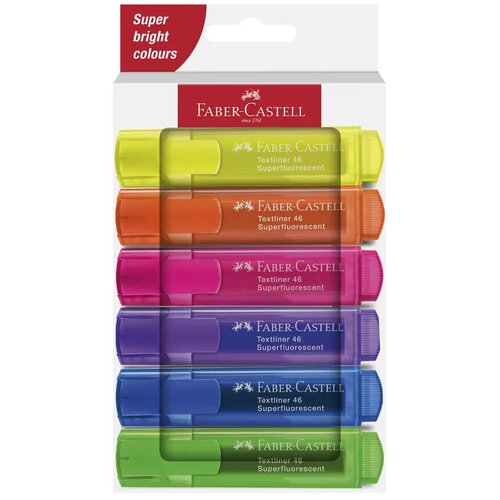 Faber-Castell Faber-Castell: 1546 Neon fluorescent 6-delni set označevalnikov besedila Cene