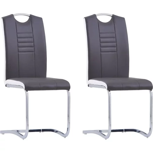  Konzolne blagovaonske stolice od umjetne kože 2 kom sive