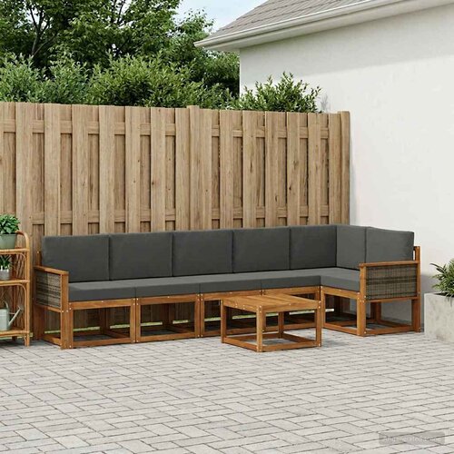 Set vanjskih sofa 7 kom. Prirodna i antracit Poliester Cijene