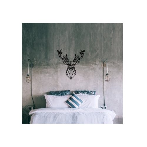 Wallxpert Zidna dekoracija Jelen 2, 60x65 cm, 1,2 mm, Crna Slike