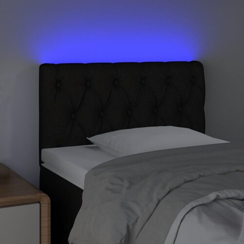  LED uzglavlje crno 80 x 7 x 78/88 cm od tkanine Slike