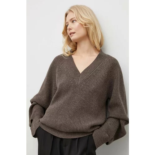 Herskind Volnen pulover ženski, rjava barva