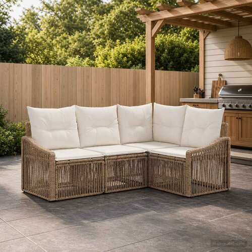  Sjedeća garnitura za vrt 4 kom. poliratan Slike