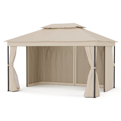 Blumfeldt Gazebo Mondo Dual 3x4 z dvojno streho in mrežo proti žuželkam Cene