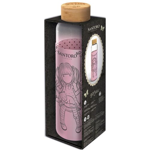 STOR Gorjuss silicone cover glass bottle 585ml Slike