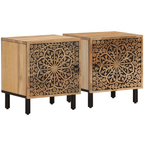 vidaXL Noćni ormarići 2 kom 40 x 33 x 46 cm od masivnog drva manga Cijene