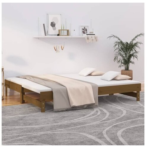  Dnevni ležaj na razvlačenje boja meda 2 x (100x200) cm borovina Cijene