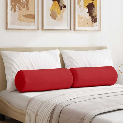  Valjkasti jastučići 2 pcs Crvena &Oslash; 25 x 70 cm tkanina Cijene