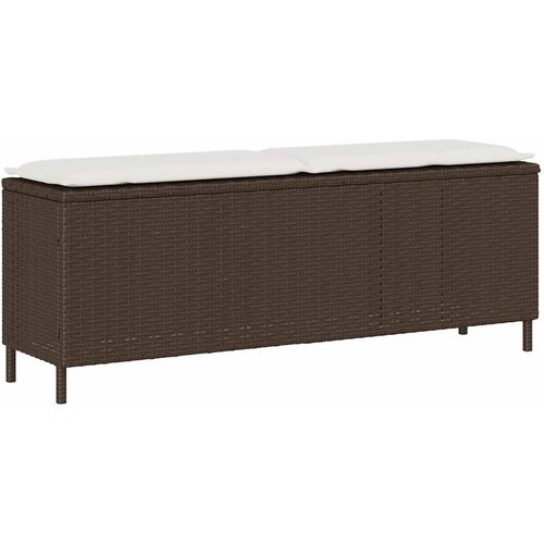vidaXL Vrtna klupa s jastukom smeđa 110x30x40,5 cm poliratan Cene