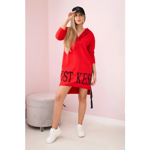 Kesi Dress with hood and print red