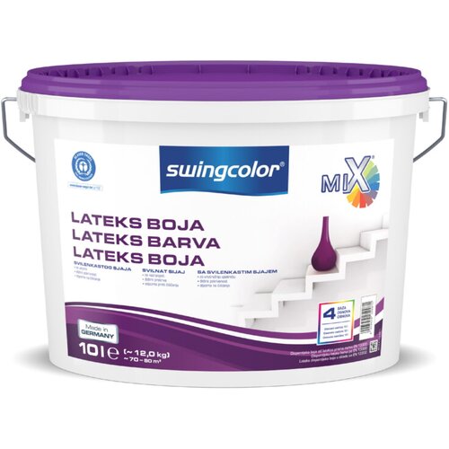 SWINGCOLOR Lateks barva, svilnat sijaj (osnovna, 10 l, 70 - 80 m2) Cene
