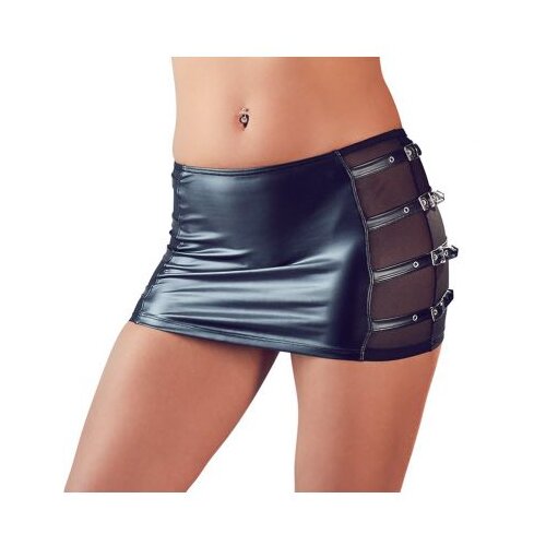 Cotelli Collection - sjajna mini suknja s kopčom (crna) Cijene