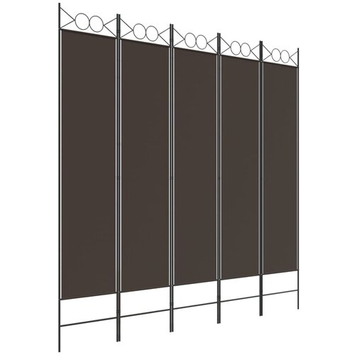  pregrada s 5 panela smeđa 200 x 200 cm od tkanine Slike