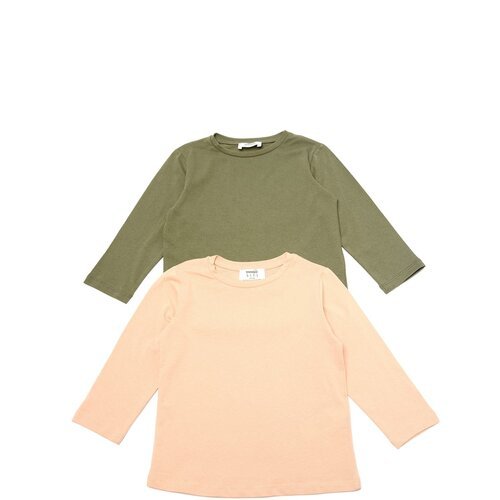 Trendyol Khaki-Beige 2-Pack Boy's Basic Knitted T-Shirt Cene