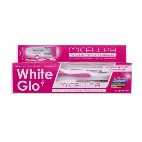 White Glo Micellar Set zobna pasta 150 g + zobna ščetka 1 kos + medzobne ščetke 8 kos Cene