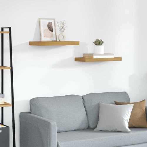  Polica na zidu Zidne 2 pcs Bež 50 x 23 x 4 cm Konstruirano drvo Cijene