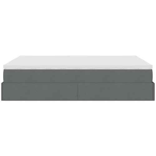  Otomanski krevet s madracem tamnosivi 140x190cm od tkanine Slike