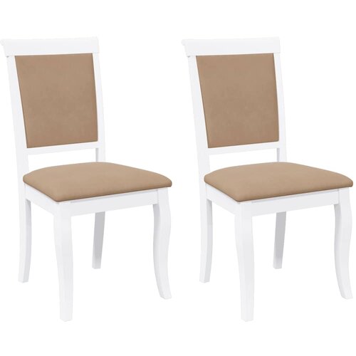 Maison Chic Jedilni stoli - Vzorci stoli z blazinami 2 kosa bele masivne lesene gume A1456, (22031315) Slike