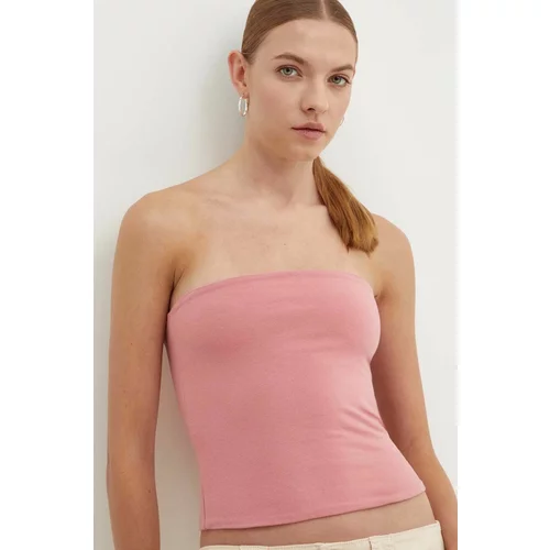Hollister Co. Top za žene, boja: ružičasta, s otvorenim ramenima