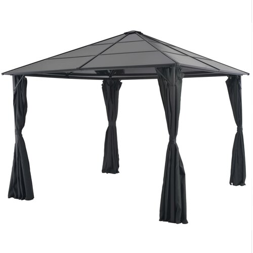 vidaXL Paviljon z zaveso aluminij 3x3 m črn Cene