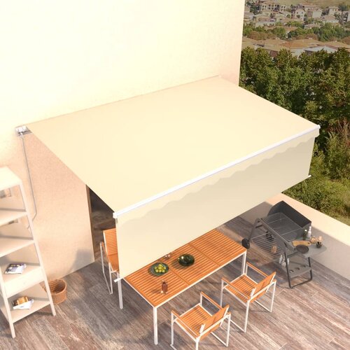 vidaXL Ročno zložljiva tenda s senčilom 5x3 m krem Cene
