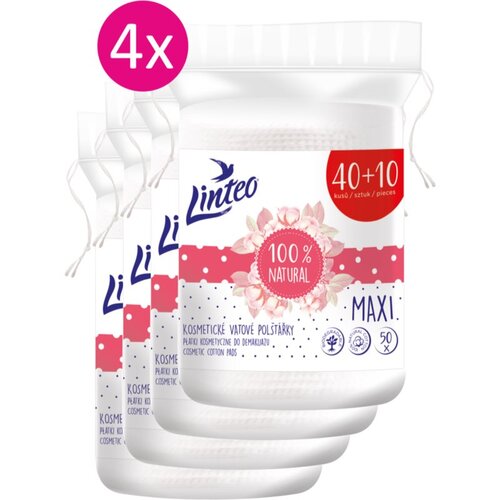 Linteo Natural Cotton Pads blazinice za skidanje šminke 40 + 10ks x 4 Cene