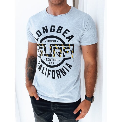 DStreet Light grey men's T-shirt with print Cene
