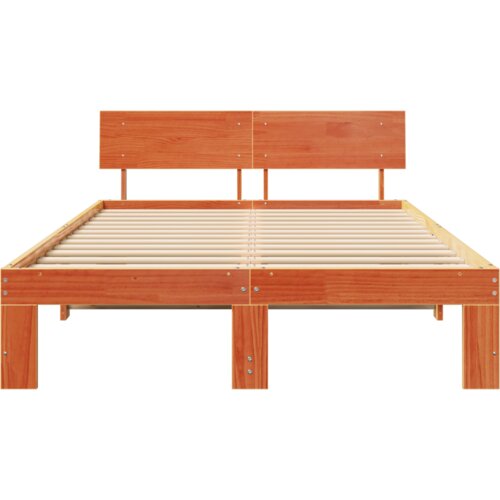  Krevetna Konstrukcija s Uzglavljem Boja Voska 120x200 cm Masivna Borovina Slike