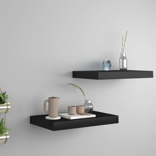 VidaXL Plutajuće zidne police 2 kom crne 40 x 23 x 3,8 cm MDF Slike