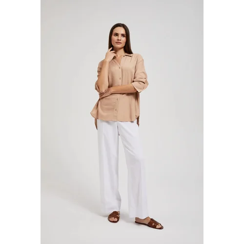 Moodo Women's linen shirt - light beige