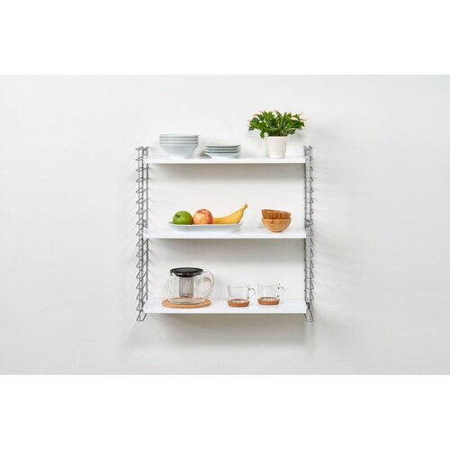 Metaltex 3-nivojski regal z belimi policami Libro, dolžina 70 cm Slike