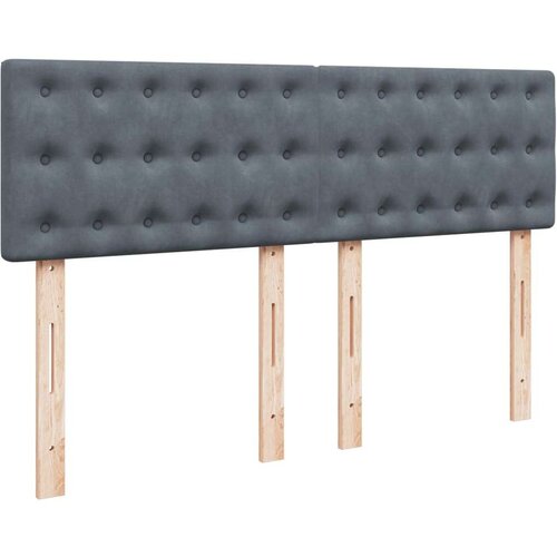 VidaXL Krevet s oprugama i madracem tamnosivi 140x200 cm bar&amp;scaron;unasti Slike