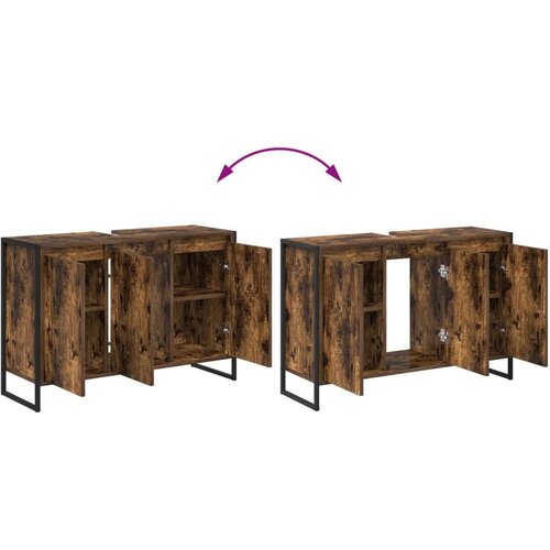  Kupaonski ormar Dimni hrast 90 x 30 x 60 cm Konstruirano drvo Slike