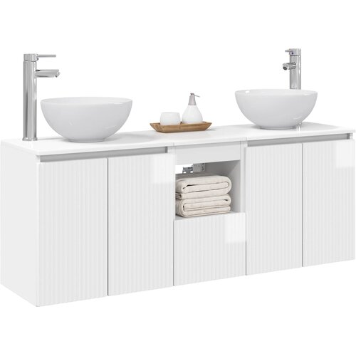  Set ormarića za kupaonicu 3 kom. Bijela visokog sjaja 49,5 x 41 x 64,5 cm Slike