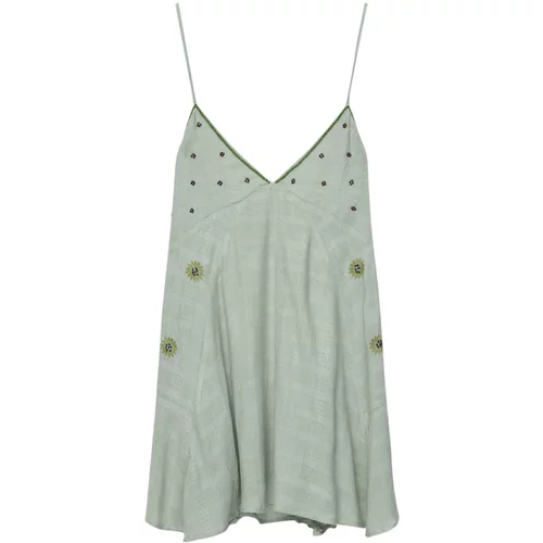 Pull&Bear Ljetna haljina sivkasto zelena / žad / crna
