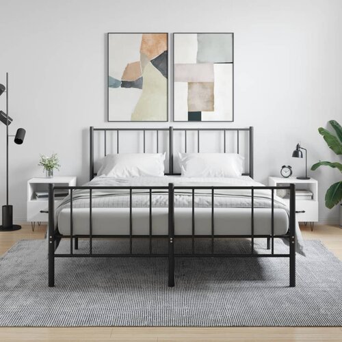 vidaXL Nočna omarica 2 kosa visok sijaj bela 40x35x47,5 cm inžen. les Cene