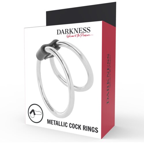 Darkness erekcijski obroček double metal ring Cene