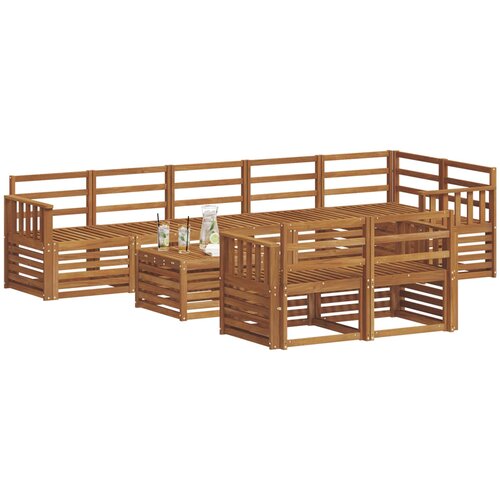  Set vanjskih sofa 9 kom. Prirodna Poliester Slike