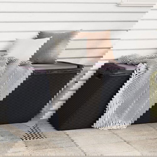  The Living Store Vrtna škatla za shranjevanje z blazino antracitna 350 L PP - Vrtna Škatla Za Shranjevanje, (21445439) Cene